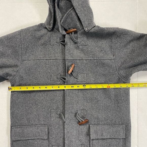 Girl's Children's Place Grey Hooded Duffle Winter Coat wool blend. Toggle jacket - Picture 12 of 16